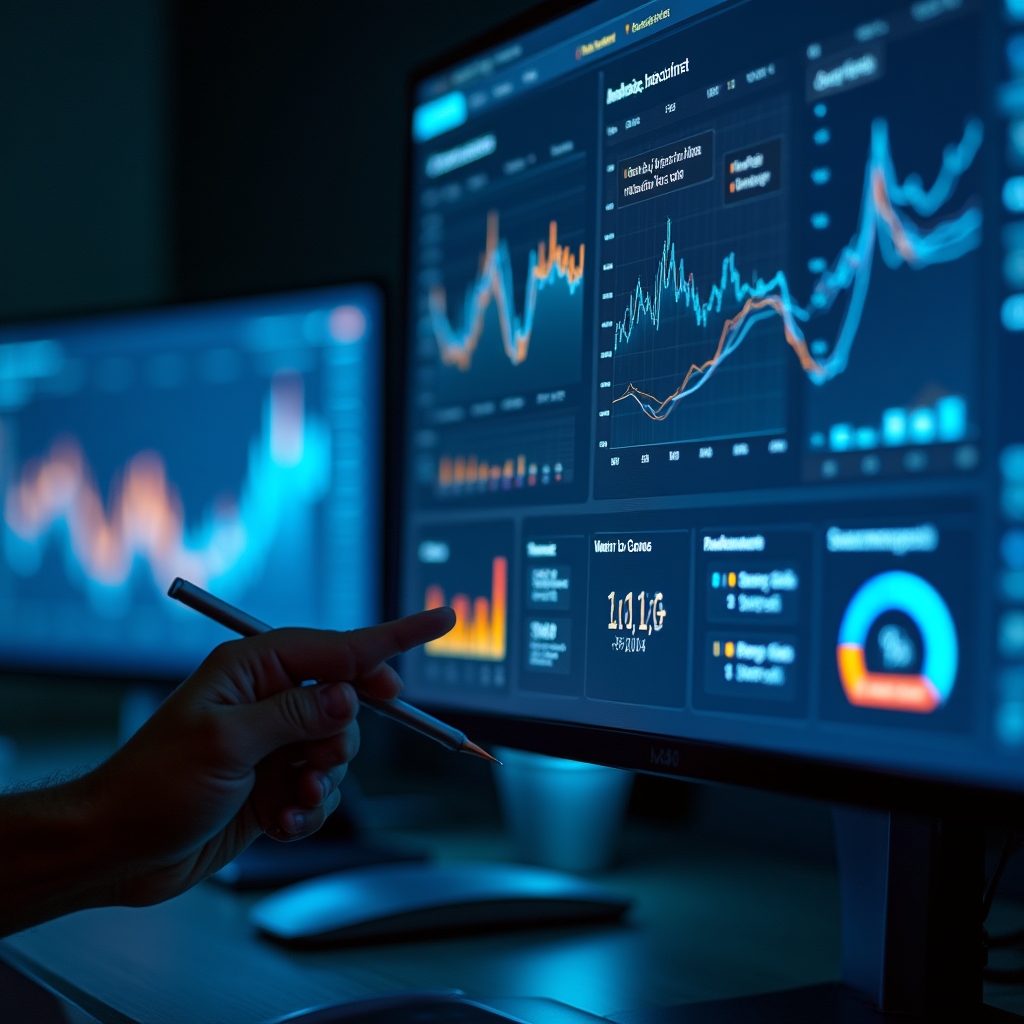 Dashboard cu date analitice pe ecran